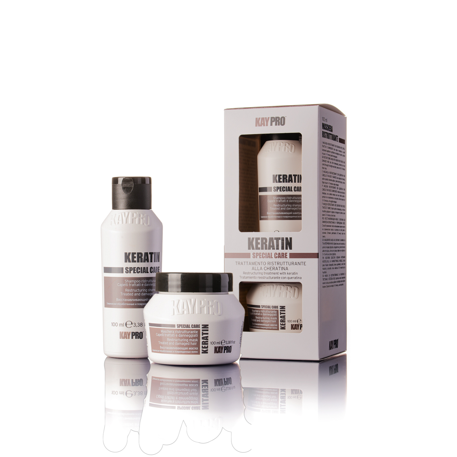 KayPro Kit Mini Size Keratin 100 ml - travelsize kit - for frizzy, lightly damaged hair