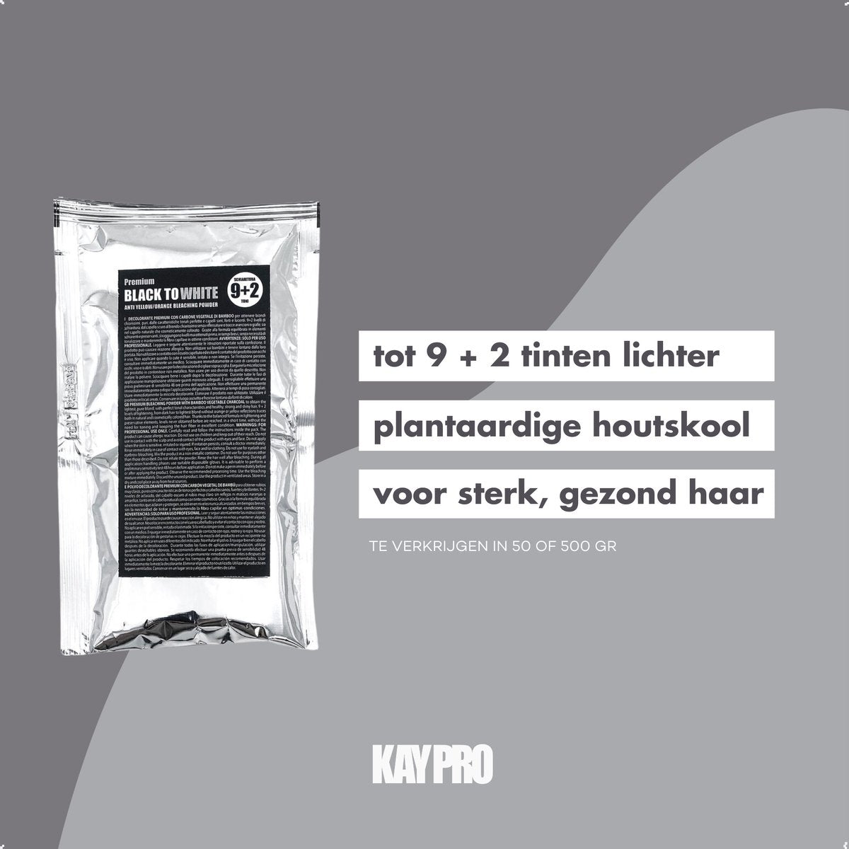KayPro Black To White (9+2 tonen) Ontkleuringspoeder 50gr