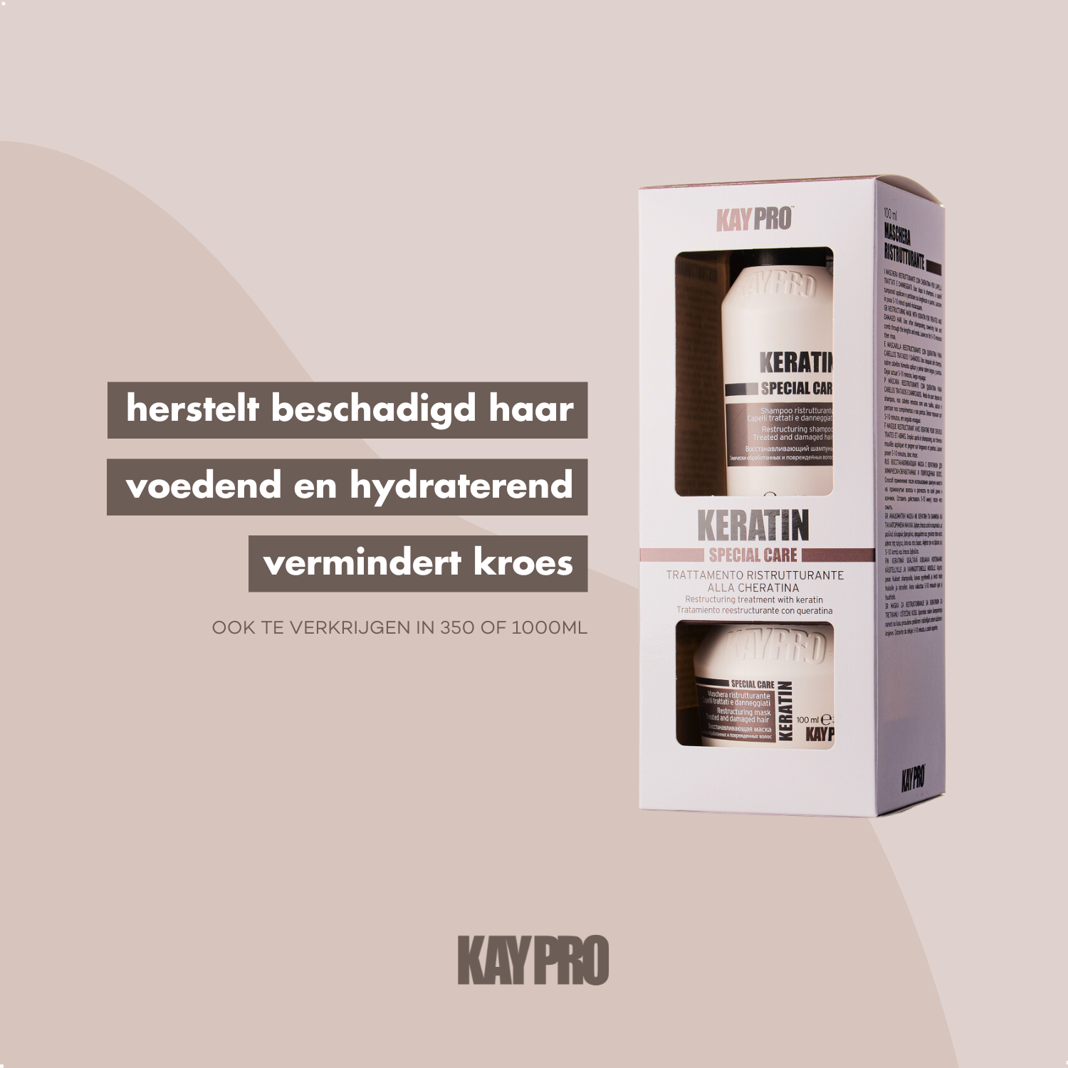 KayPro Kit Mini Size Keratin 100 ml - travelsize kit - for frizzy, lightly damaged hair