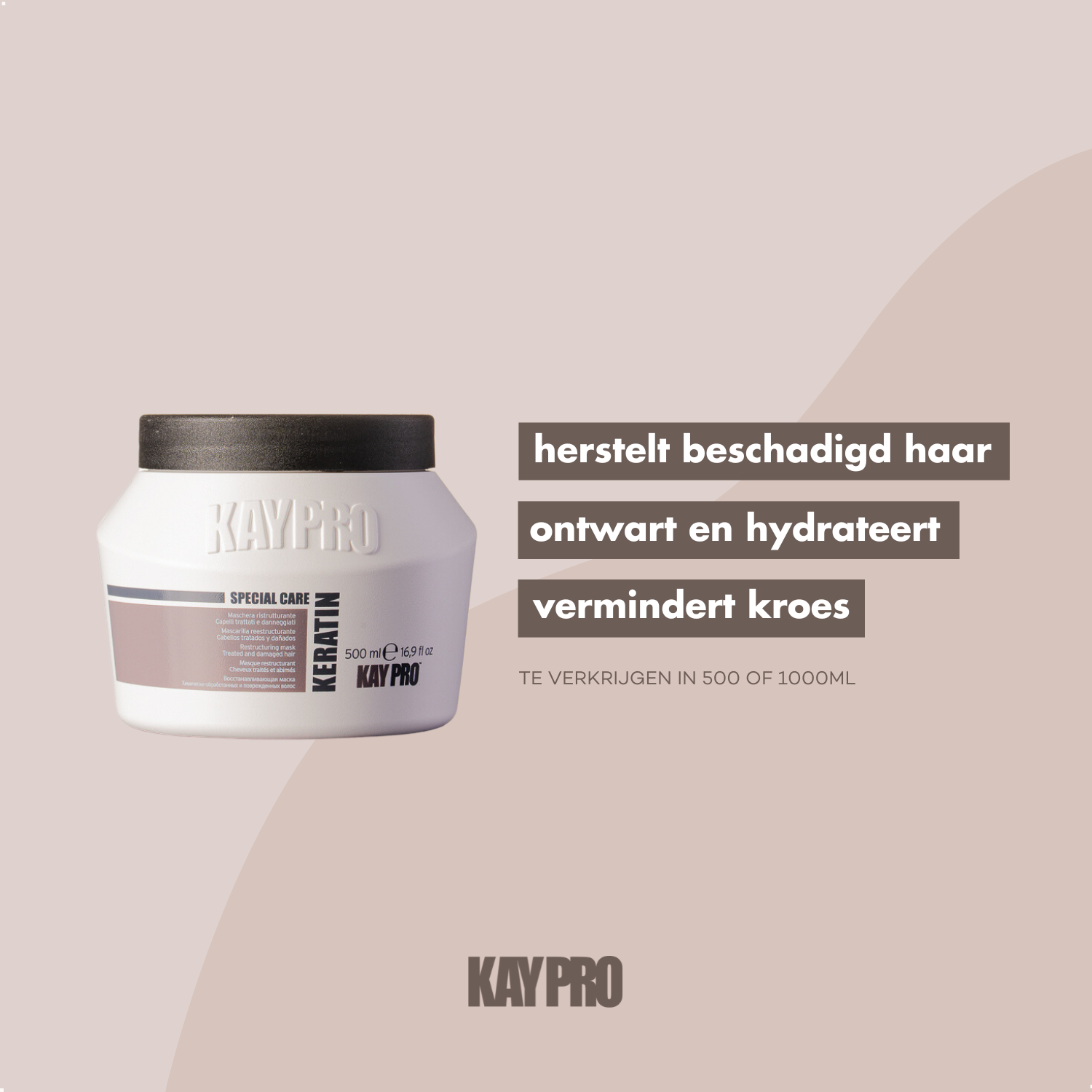 KayPro Keratin masker 500 ml - for frizzy, lightly damaged hair