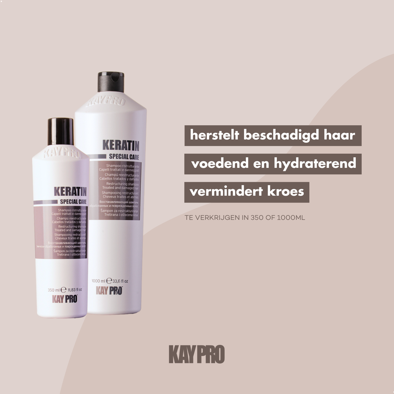 KayPro Keratin shampoo 1000 ml - for frizzy, lightly damaged hair