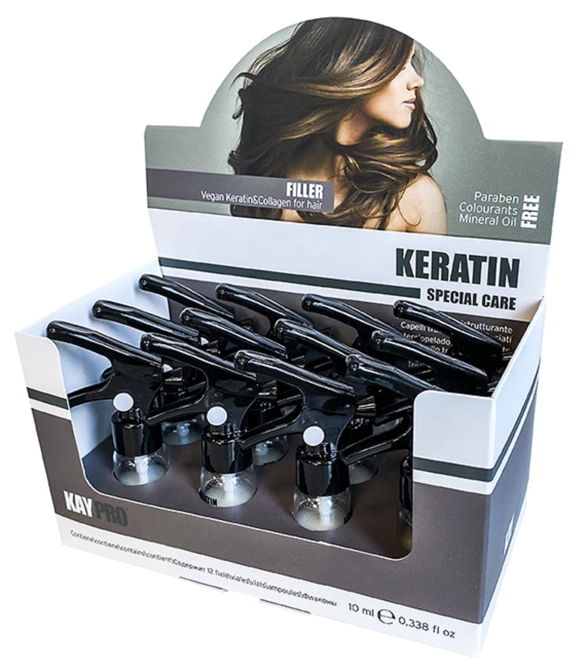 KayPro Keratin Filler 12 pc x 10ml - for frizzy, lightly damaged hair